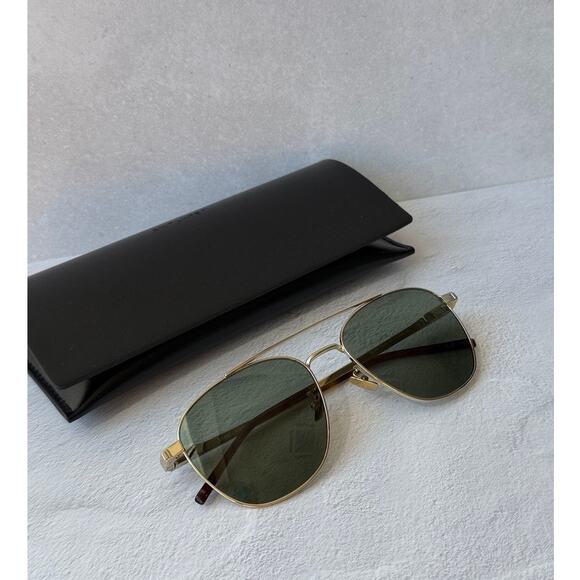 NEW Saint Laurent SL531 Gold Round Sunglasses
